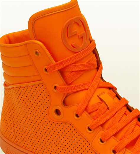 gucci neon sneakers orange|men's black Gucci sneakers.